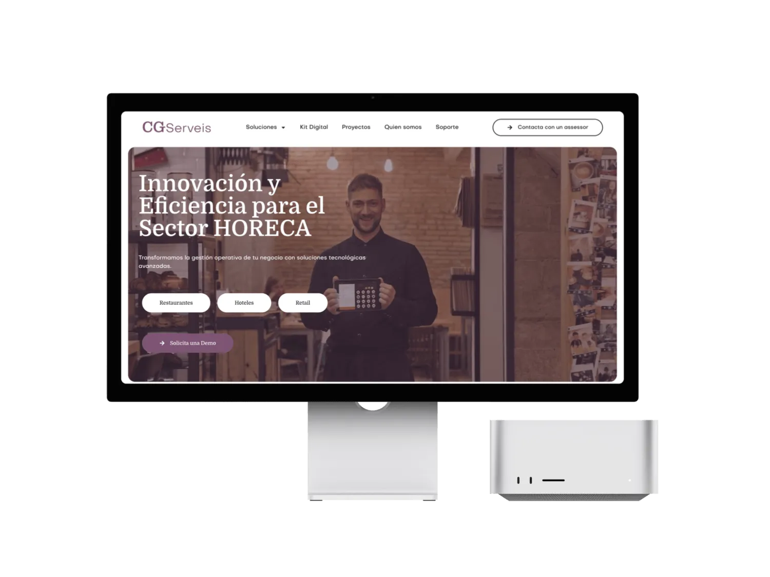 Web de CG Serveis en una pantalla d'ordinador